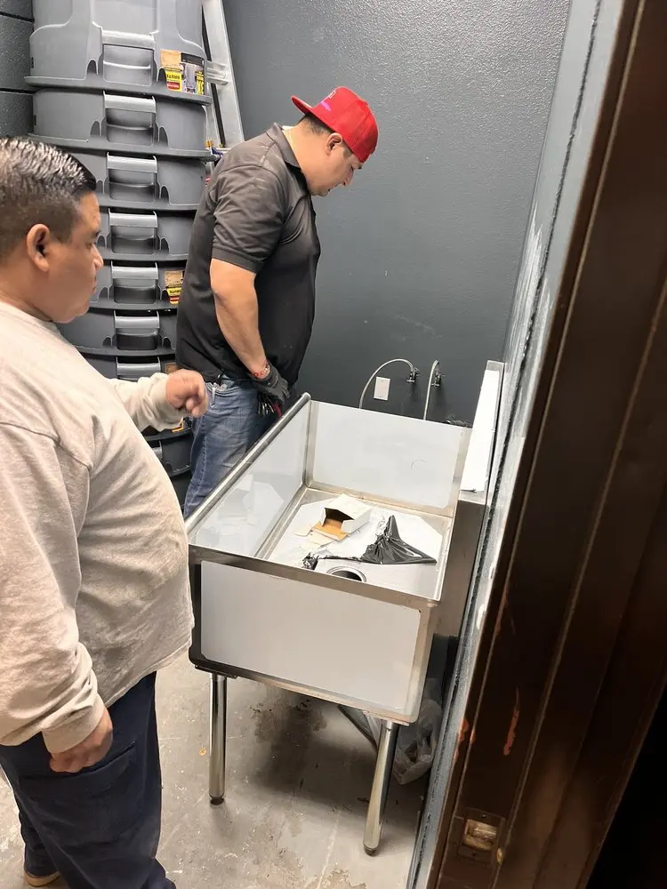 Commercial plumbing and sink installation in Stacy